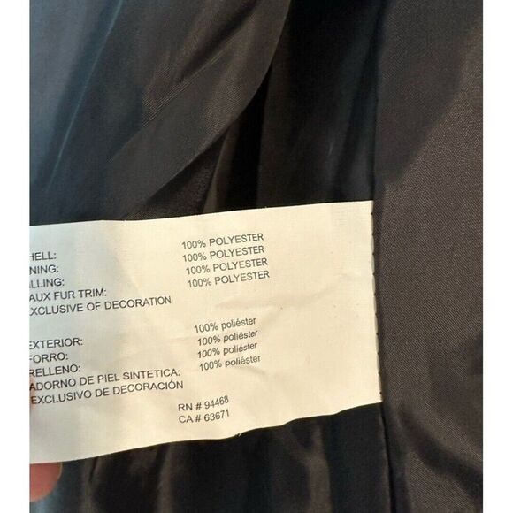 NWT SAGE Collective Youth Girls Faux Fur Hooded Puffer Jacket Coat Black Size L - Picture 10 of 10